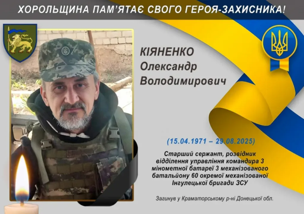 Хорол попрощався із захисником України Олександром Кіяненком