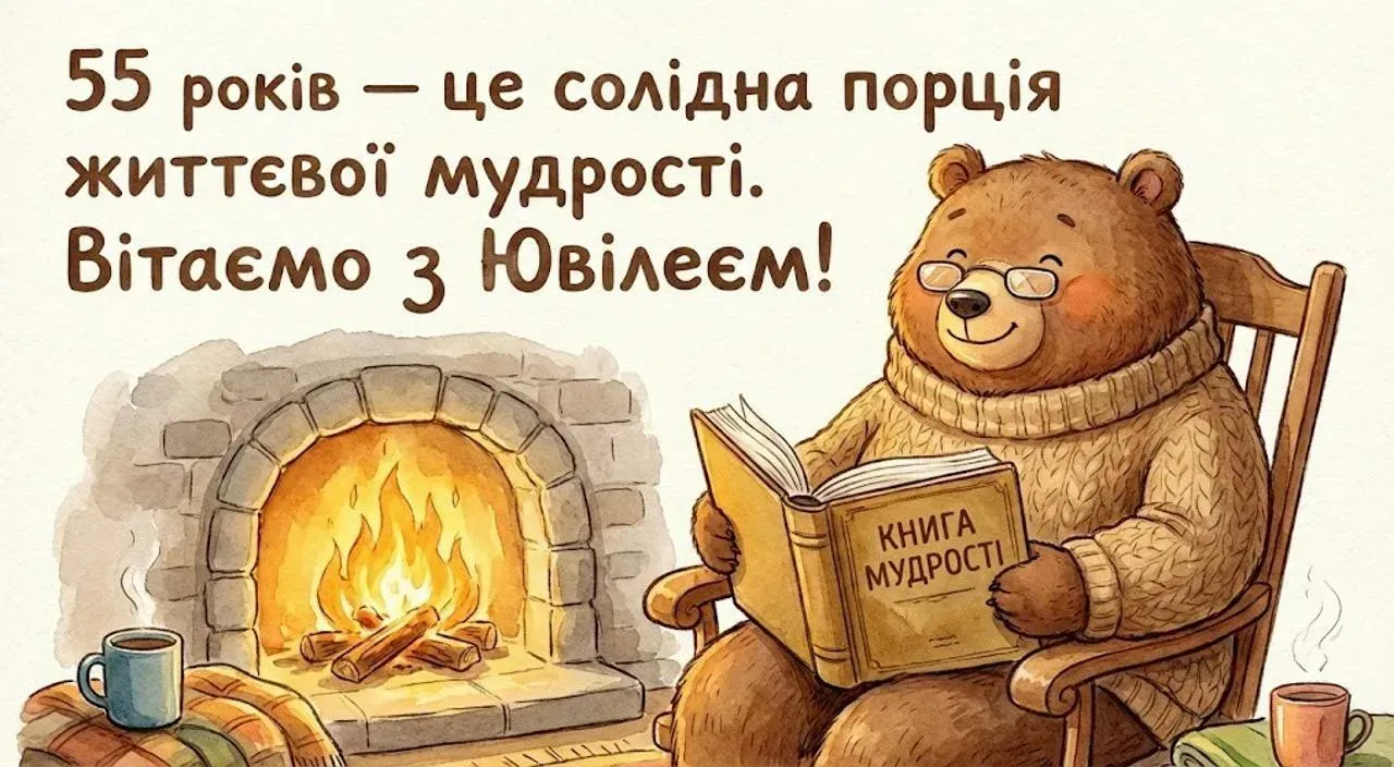 Привітання з ювілеєм 55 років мужчині