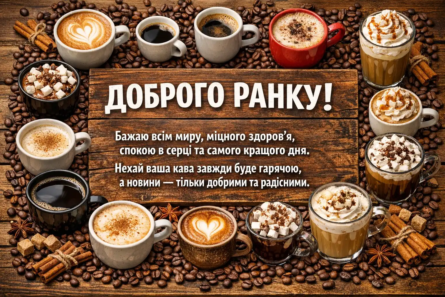 Доброго ранку: картинки з кавою та найтепліші побажання для гарного дня