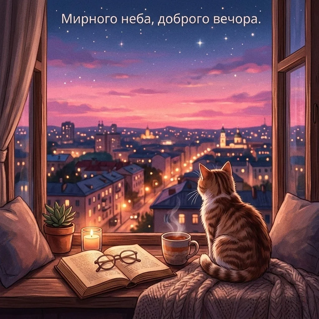 Мирного неба, доброго вечора та гарного вечора: душевні картинки й листівки для найтепліших побажань