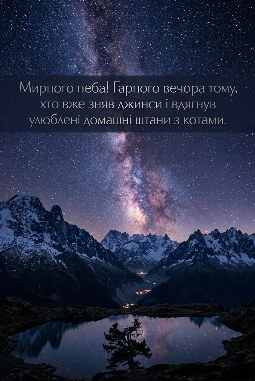 Мирного неба, доброго вечора та гарного вечора: душевні картинки й листівки для найтепліших побажань