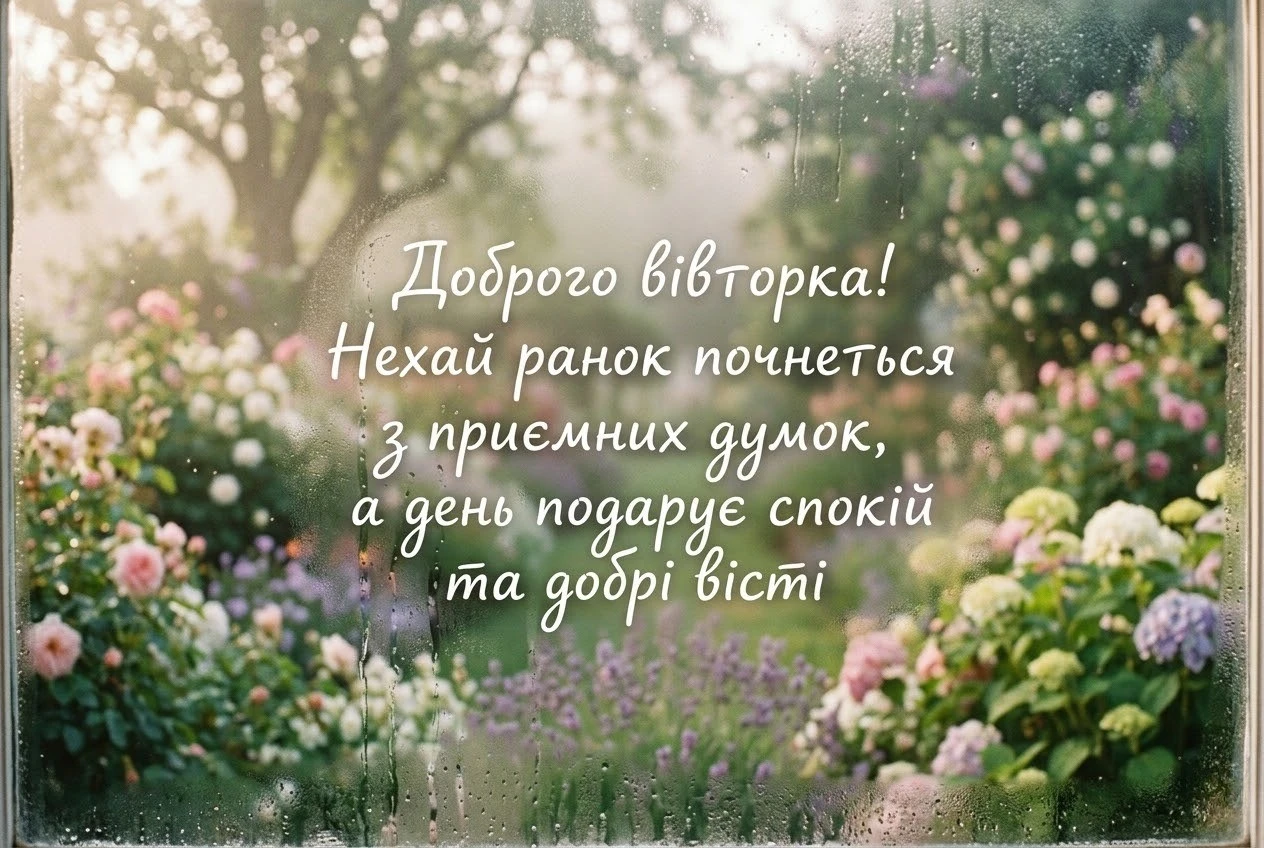 Доброго мирного вівторка: душевні картинки та найкращі побажання у листівках