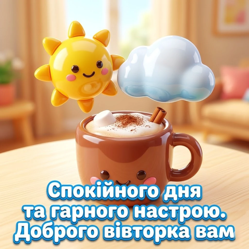 Доброго мирного вівторка: душевні картинки та найкращі побажання у листівках