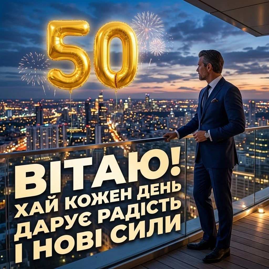 З ювілеєм 50 років! Добірка щирих привітань для справжніх чоловіків
