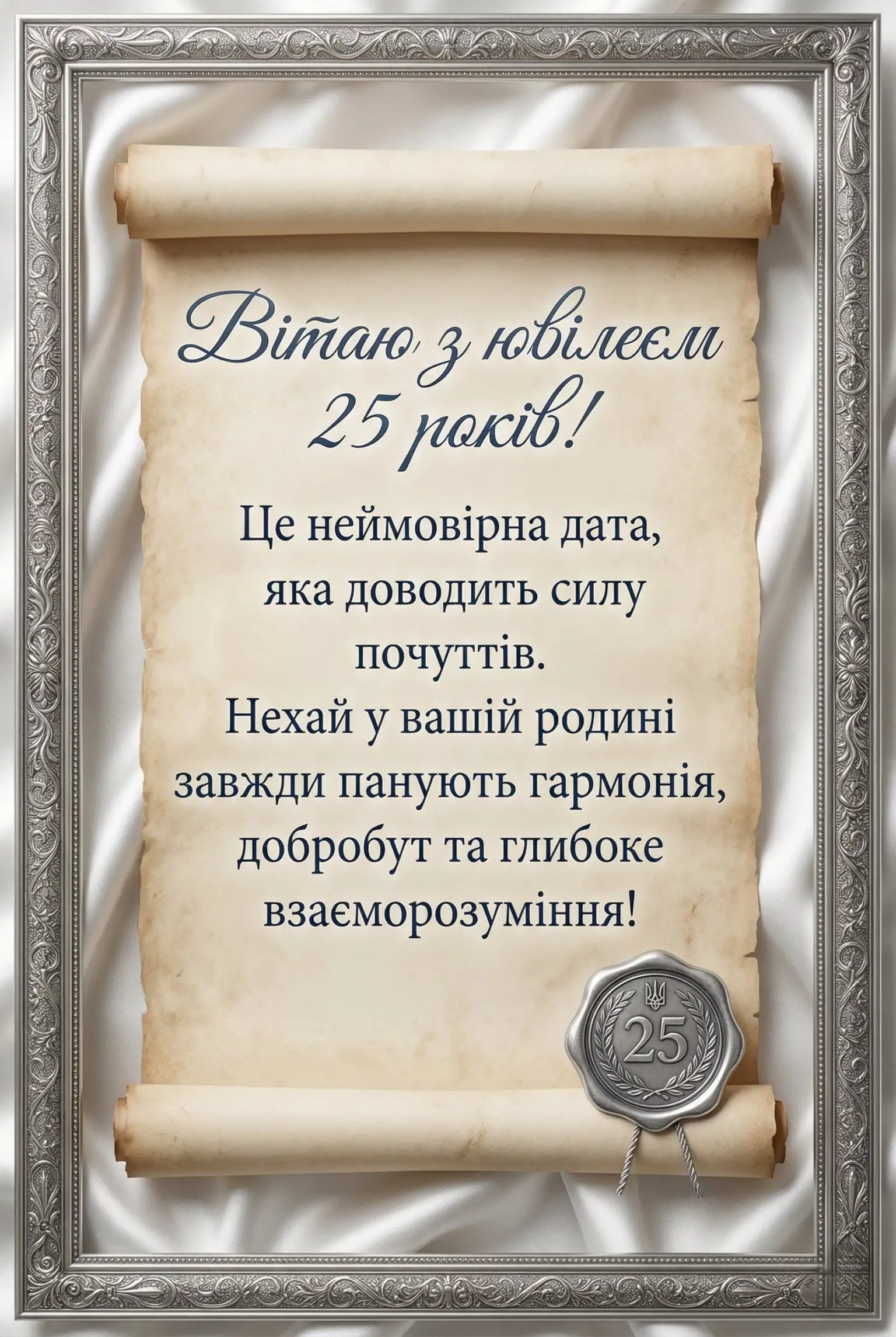 25 років разом: найкращі привітання та картинки зі срібним весіллям