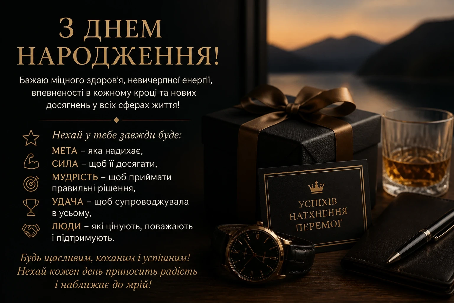 Гарне привітання з днем народження для мужчини