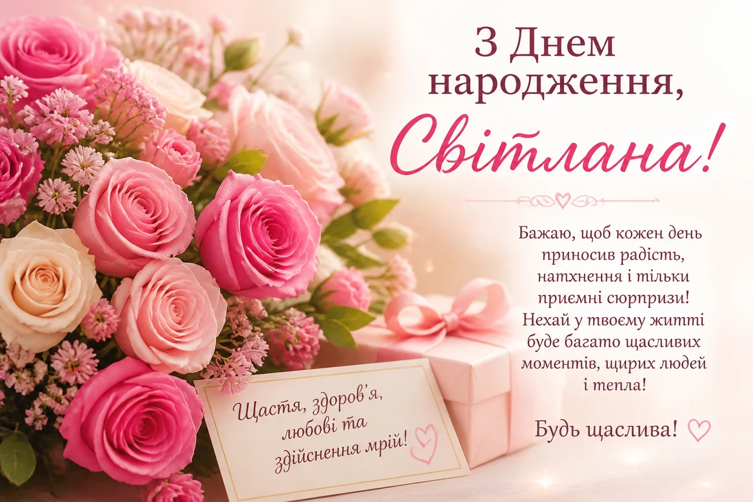 Картинки з днем народження для Світлани