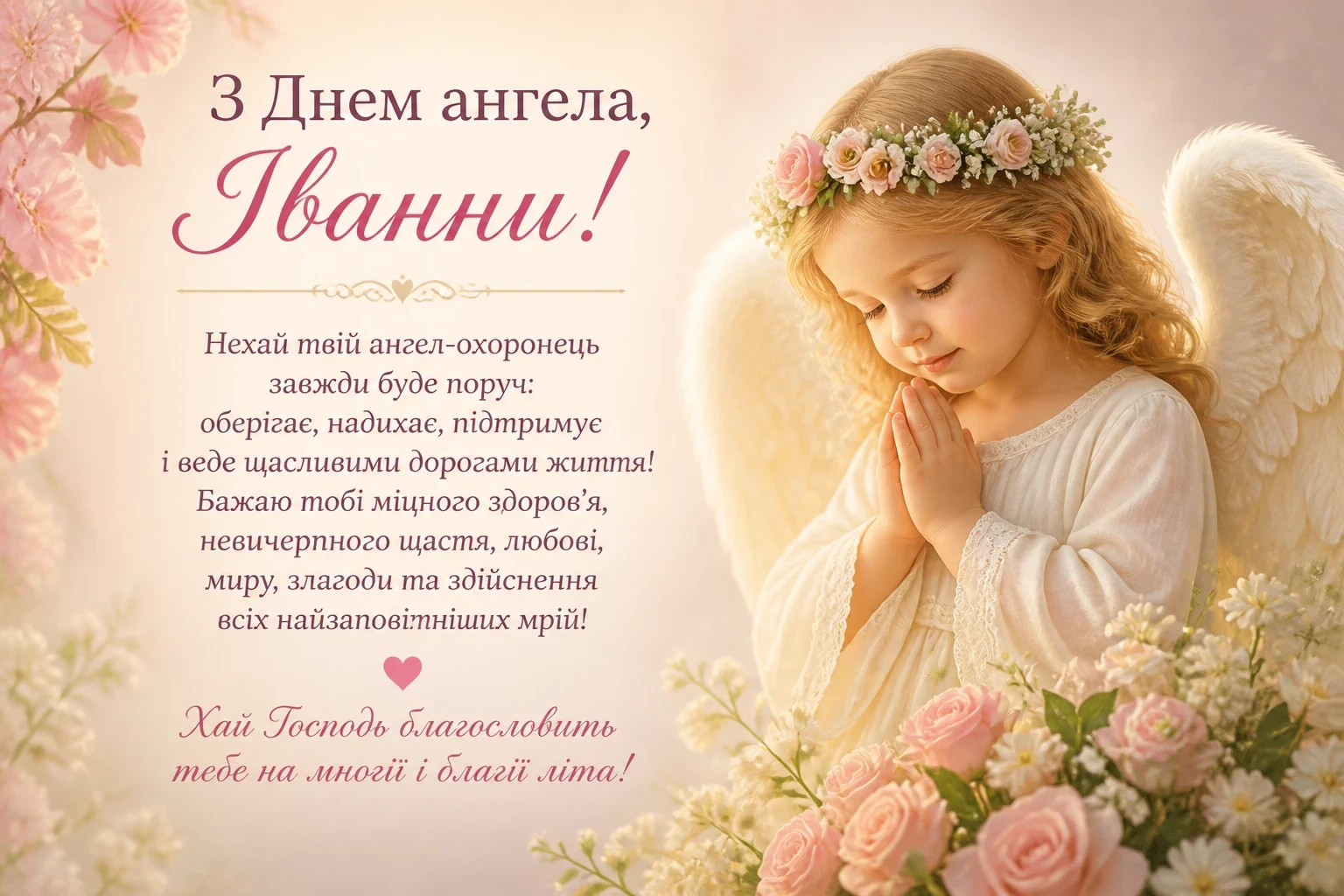 Привітання з днем ангела Іванни