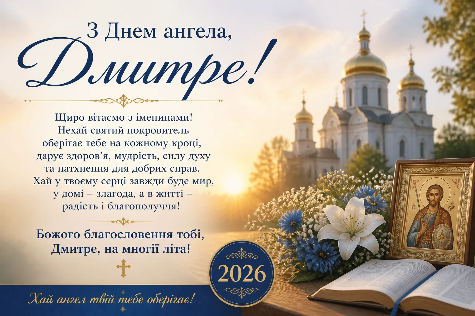 Привітання на іменини Дмитра 2026 року