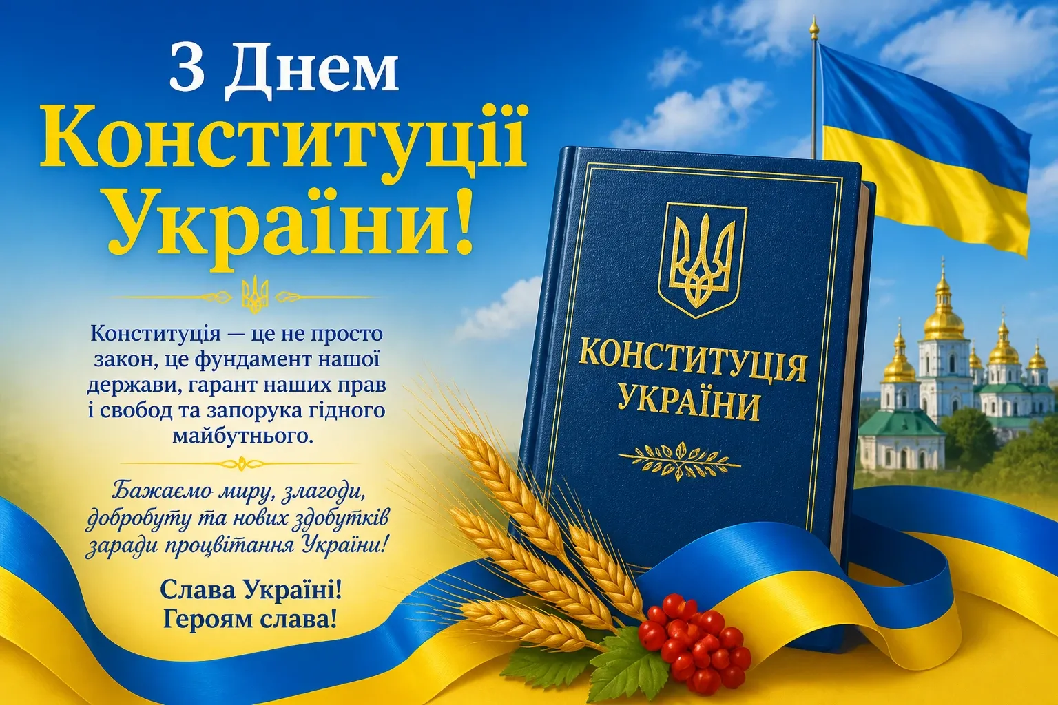 Привітання з Днем Конституції України