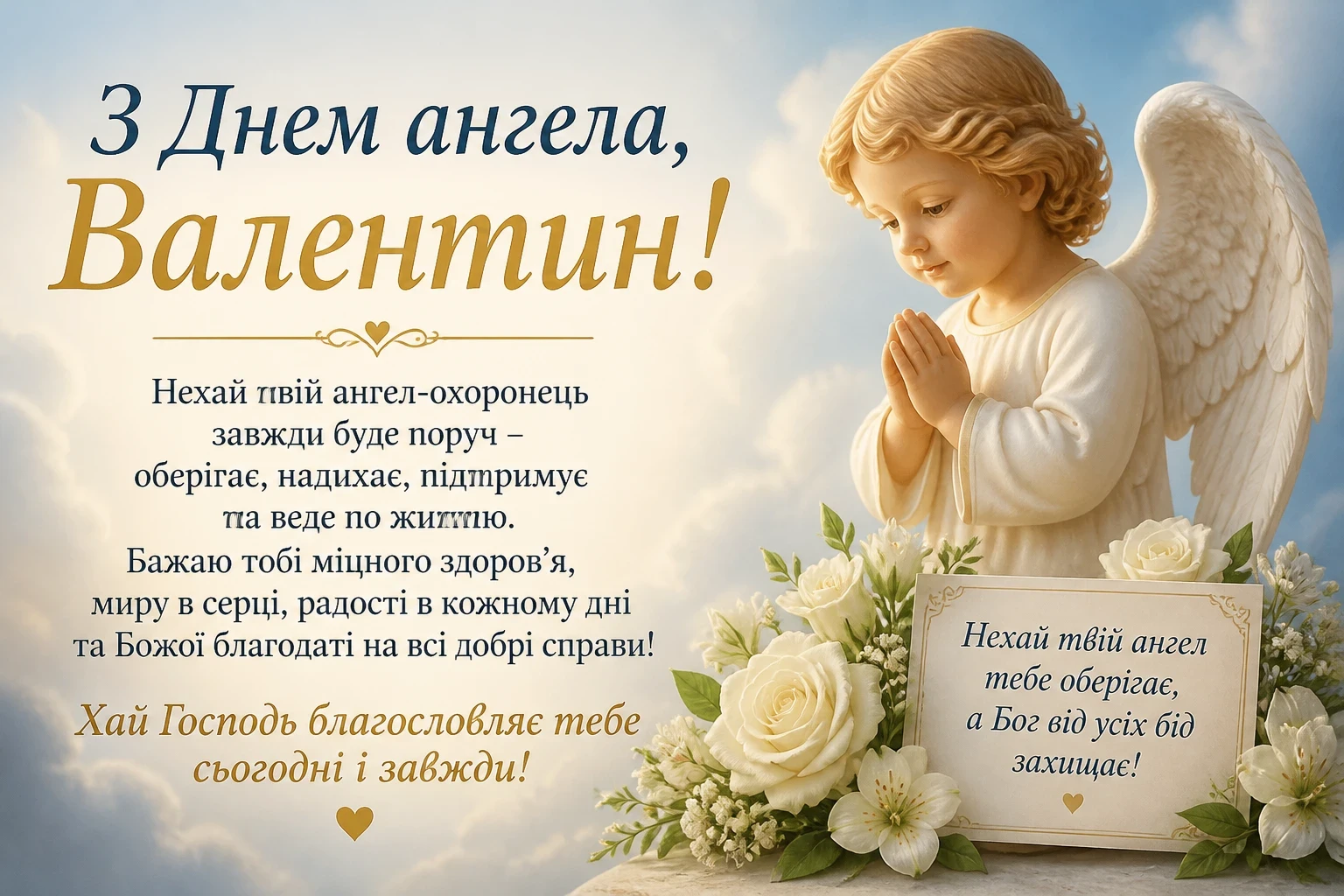 Привітання з днем ангела для Валентина