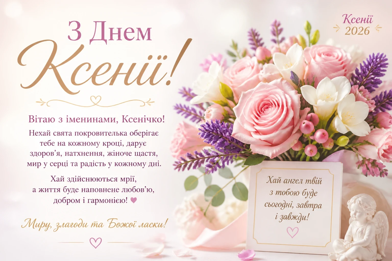 Привітання на іменини Ксенії 2026
