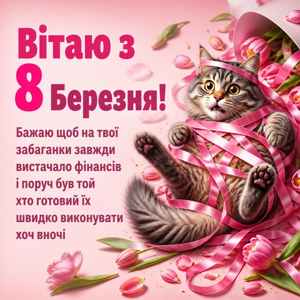 вітальні листівки гарні привітання з 8 березня