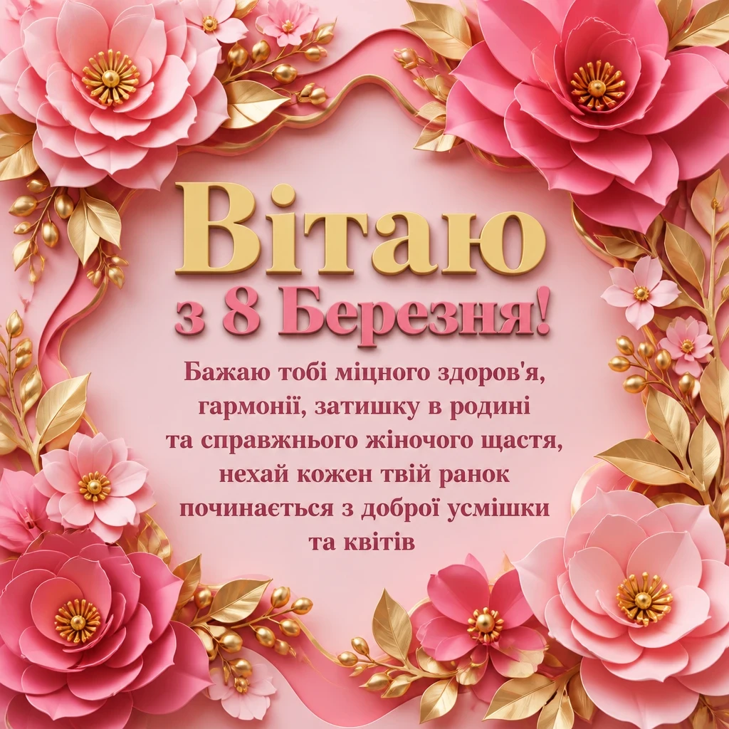 вітальні листівки гарні привітання з 8 березня