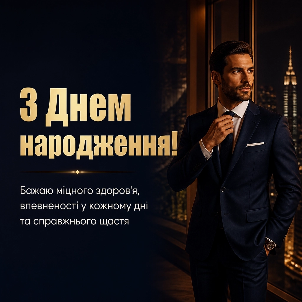 гарне привітання з днем народження мужчині