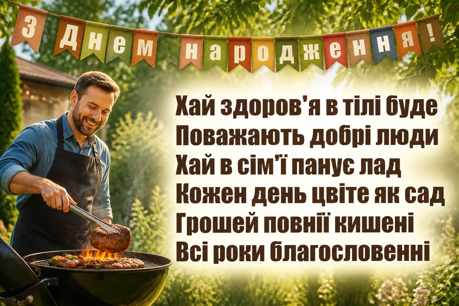 гарне привітання з днем народження мужчині