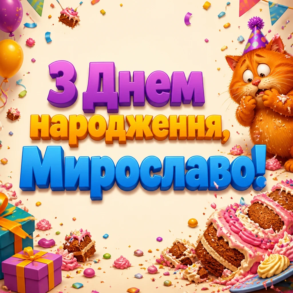 з днем народження мирослава