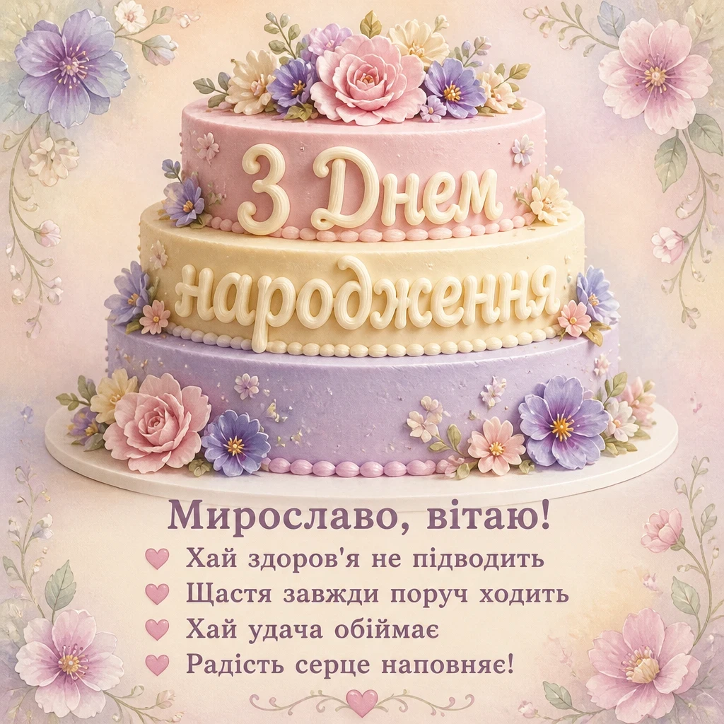 з днем народження мирослава