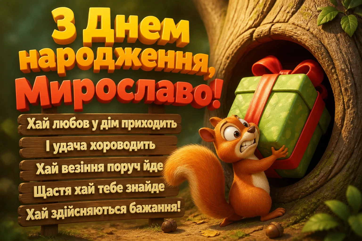 з днем народження мирослава