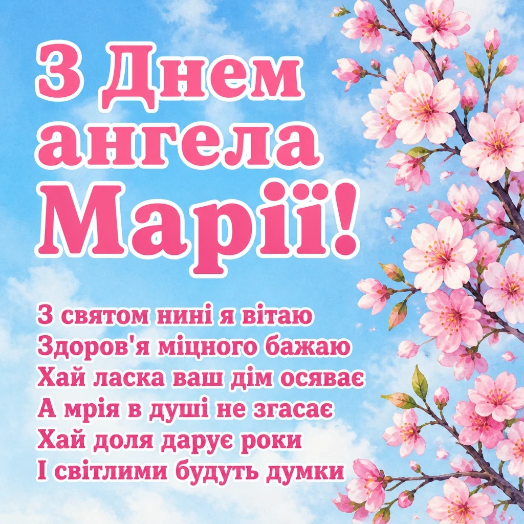 привітання з днем ангела марії в прозі