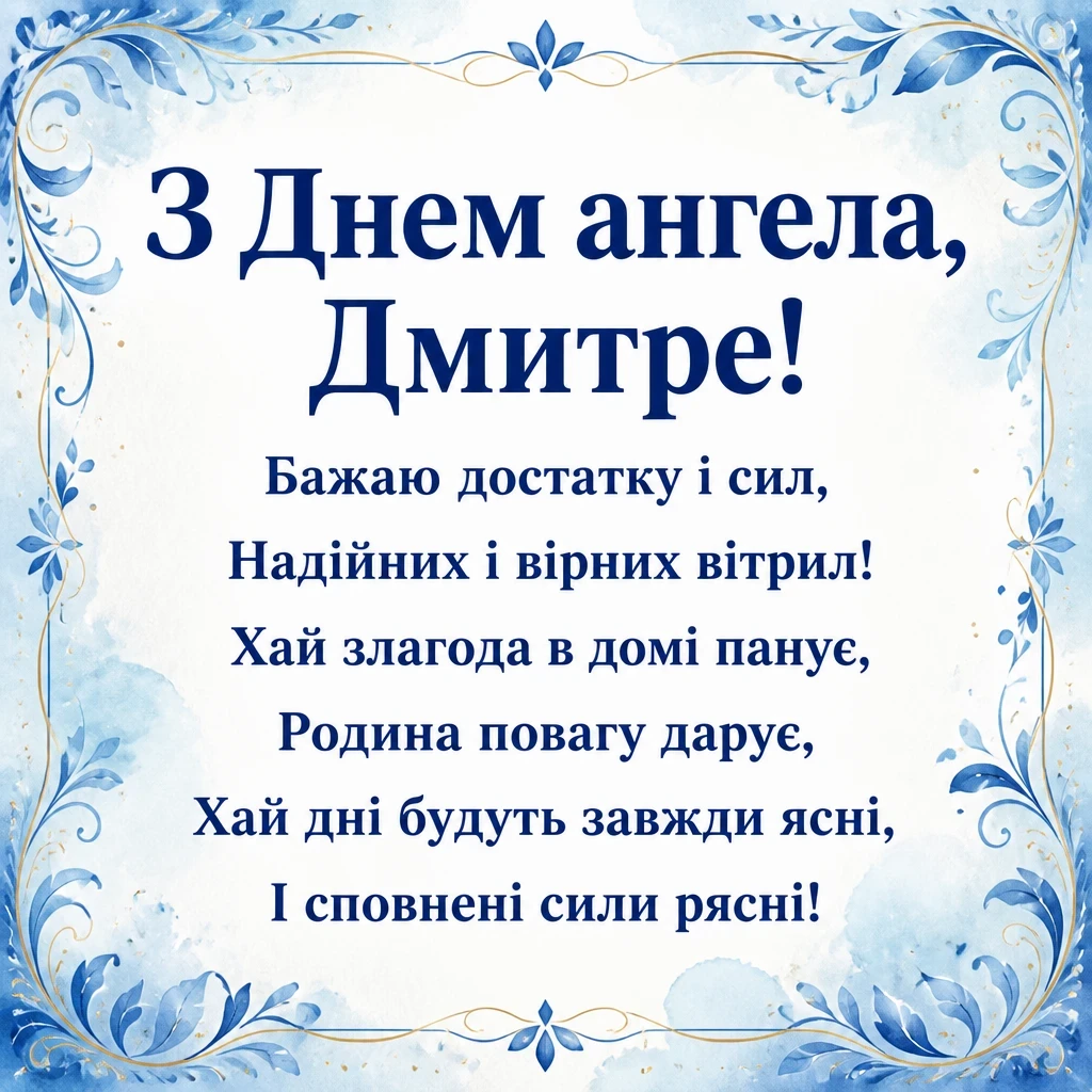 діма привітання з днем ангела дмитра